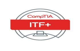 CompTIA ITF+ logo with modern design, representing the CompTIA IT Fundamentals Exam Voucher course.