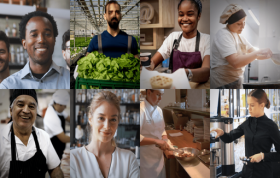Group of men and women in food and beverage roles, representing Food and Beverage Industry and Age Awareness training essentials.