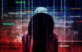 Illustration of cyber security threats like malware and phishing, representing the IT Security Library course.