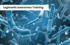 Legionella bacteria close-up, emphasizing Legionella Awareness and the risks of fatal pneumonia in the online training course.